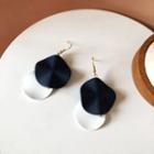 Disc Dangle Earring 1 Pair - Hook Earrings - White & Blue - One Size
