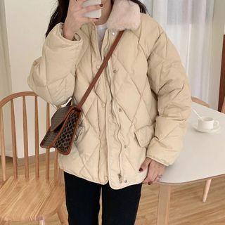 Collared Quilted Zip Jacket