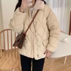 Collared Quilted Zip Jacket
