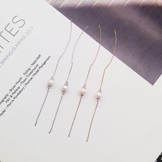 Imitation Pearls Swirl Threader Earring