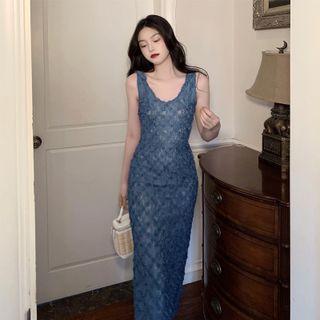 Sleeveless Maxi Dress / Light Jacket