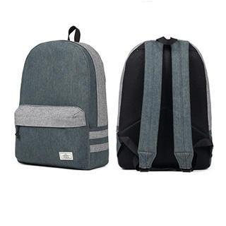 Contrast-trim Denim Backpack