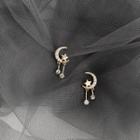 Moon & Star Rhinestone Alloy Earring 1 Pair - Gold - One Size