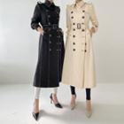 Epaulet Stitched Trench Coat With Belt