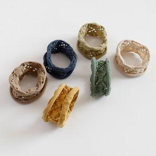 Hair Tie Set Of 6 - 01 - Yellow & Green & White - One Size