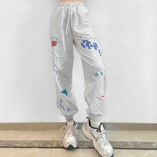 High-waist Print Jogger Pants