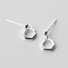 925 Sterling Silver Hexagon Drop Earrings