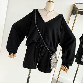 Set: V-neck Hoodie + Shorts