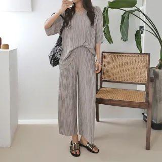 Crystal Pleated Top & Pants Set