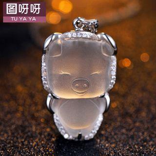 Pig Crystal Pendant Necklace