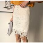 Hollow Out Lace Pencil Skirt