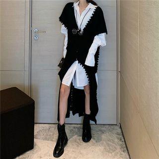 Cap-sleeve Long Jacket / Oversized Shirt
