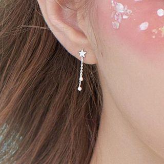 Star Earring 1 Pair - Silver - One Size