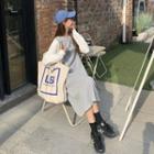 Mock Two Piece Printed Letter Loose-fit Sweatshirt Dress