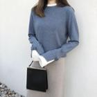 Mock Two-piece Pleated Sweater