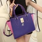 Deer Charm Color-block Satchel