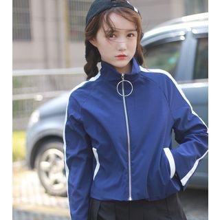 Contrast Trim Zipped Jacket