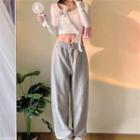 Tie-strap Cropped T-shirt / Camisole Top / Sweatpants
