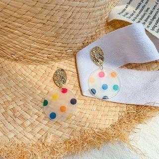 Dotted Acrylic Disc Dangle Earring