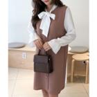Tie-neck Color-block Dress