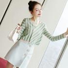 Set: Button-up Striped Jacket + Skirt