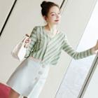 Set: Button-up Striped Jacket + Skirt