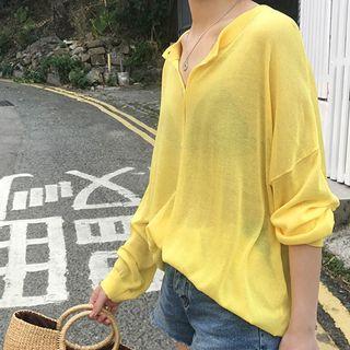 Round Neck Knit Light Jacket