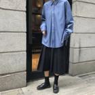 Plain Shirt / Midi Pleated Skirt