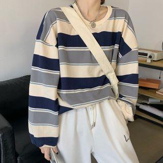 Round-neck Striped Long-sleeve T-shirt
