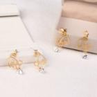 Rhinestone Alloy Cat Dangle Earring