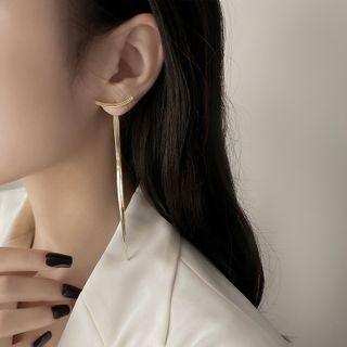 Fringed Alloy Drop Earrings
