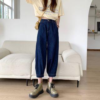 High-waist Cut-out Jeans