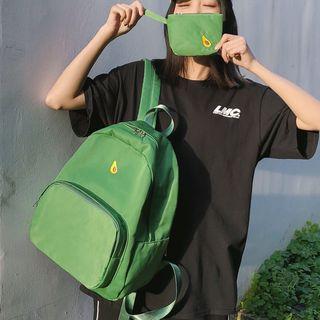 Printed Nylon Backpack + Pouch