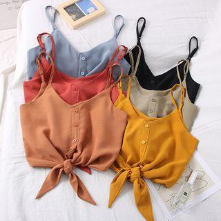 Knotted-hem Crop Top
