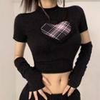 Short-sleeve Heart Panel T-shirt