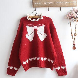 Mock-neck Jacquard Sweater