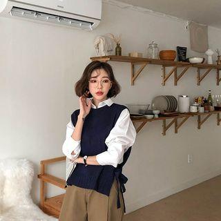 Tie-side Dip-back Knit Vest