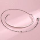 Layered Bracelet Bracelet - 2 Layers Chain - Silver - One Size