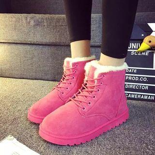 Fleece Lined Lace Up Short Boots