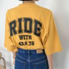 Ride Printed Elbow-sleeve T-shirt