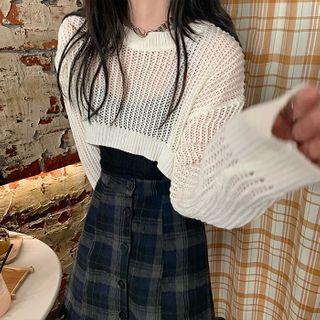 Long-sleeve Knit Cropped Sweater