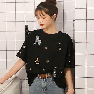 Short-sleeve Sequined Star T-shirt