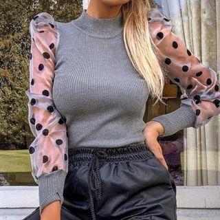 Dotted Panel Sweatshirt