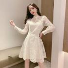 Frog-button Lace A-line Dress