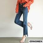 Plus Size Fray-hem Boot-cut Jeans