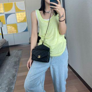 U-neck Two Tone Tank Top