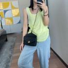 U-neck Two Tone Tank Top