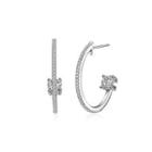 925 Sterling Silver Brilliant Earrings With Austrian Element Crystal Silver - One Size