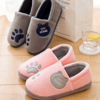 Bear Embroidered Slippers
