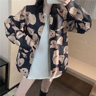 Bear Printed Shirt As Shown In Figure - One Size